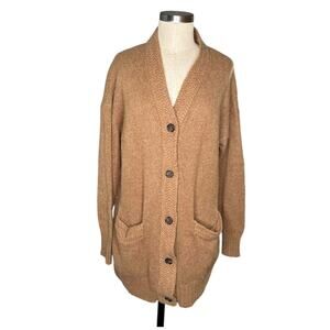 JENNI KAYNE Tan Brown Cottage Cardigan Sweater Women's Size XXS Oversized Knit